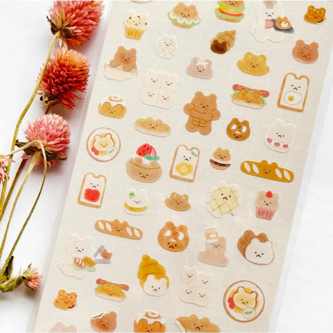 Bear Food Puffy Stickers
