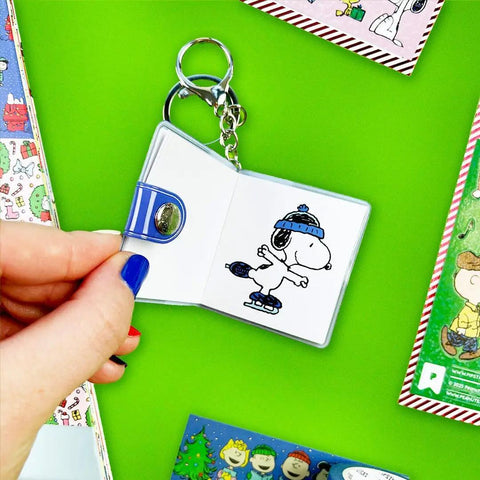 Snowy Snoopy Mini Sticker Book Keychain
