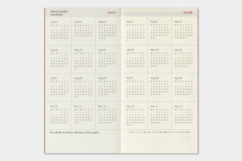TRAVELER'S notebook, Regular Size, 2027 Weekly + Memo