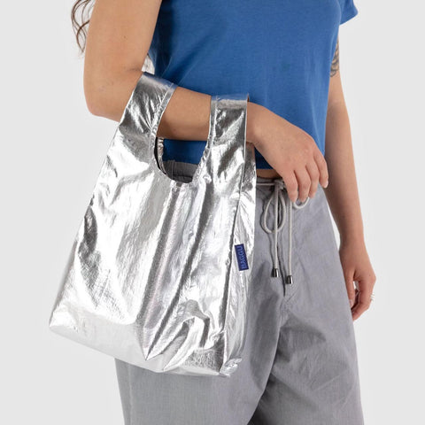 Baby Reusable Tote: Metallic Silver