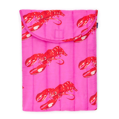 Puffy Laptop Sleeves: Pink Lobster