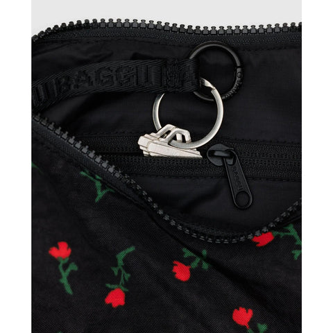 Small Nylon Crescent Bag: Painted Wildflower
