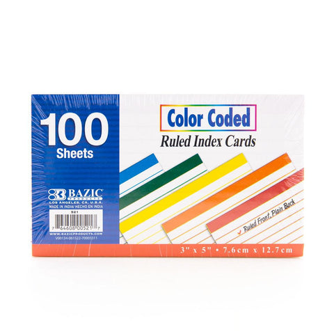 Color Coded Index Cards