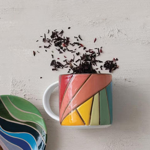 Rainbow Stoneware Mug