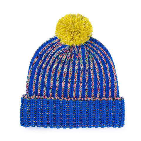 Super Mix Pom Beanie, Blue