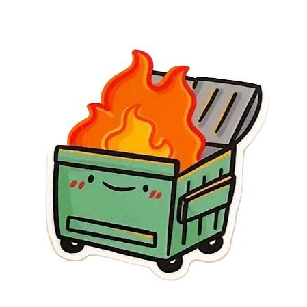 Dumpster Fire Mini Sticker