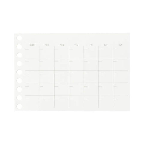 Undated Monthly Diary Mini Loose Leaf Paper