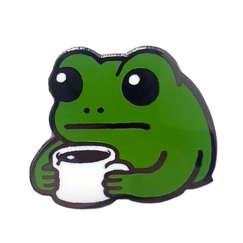 Coffee Frog Enamel Pin