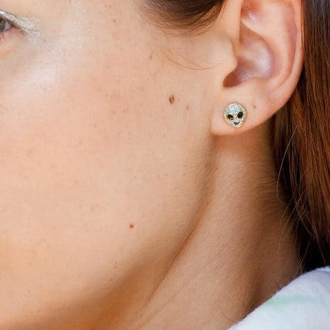 Green Alien Stud Earrings