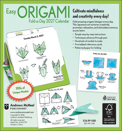 Easy Origami 2027 Day-to-Day Calendar