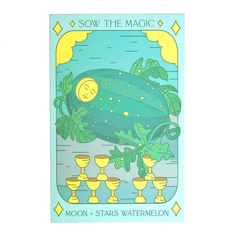 Moon + Stars Watermelon Tarot Seed Packet