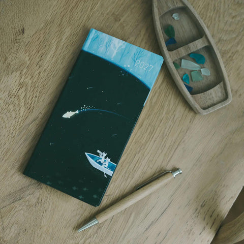 Hobonichi Techo Weeks 2027 Planner, Meteor Shower in the Light Blue Forest