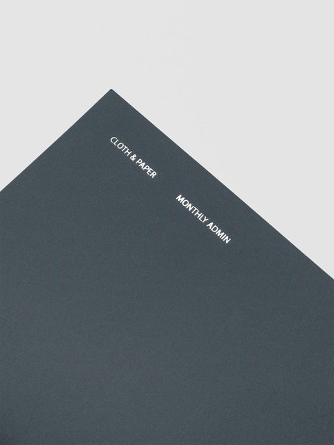 Monthly Admin Travel Notebook, A5 Slim