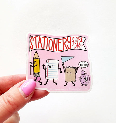 Paper People Parade Stationery Store Day Sticker