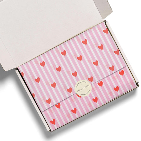 Red + Pink Hearts Tissue Paper