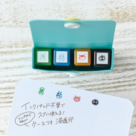 My Neighbor Totoro Mini Stamps + Case, Green