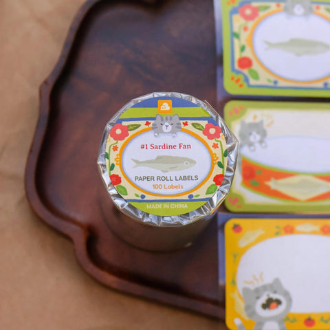Sardine Fan Paper Roll Labels