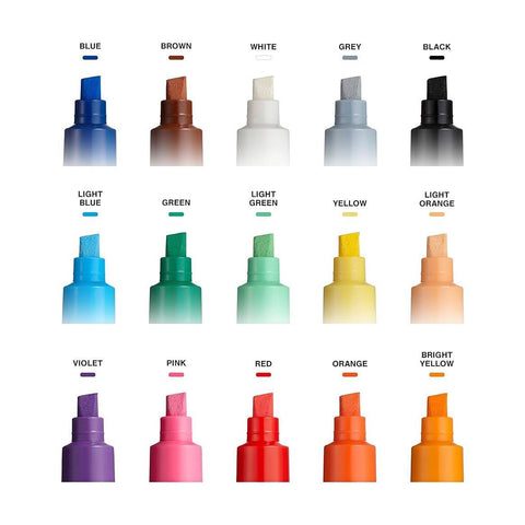 POSCA Broad Chisel Tip PC-8K Paint Marker Set, 15 Colors