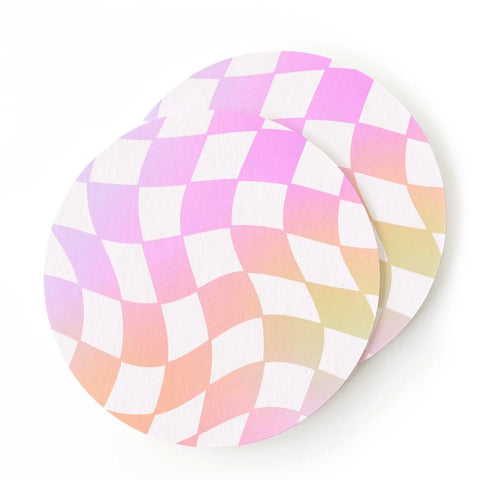 Ombré Check Coasters