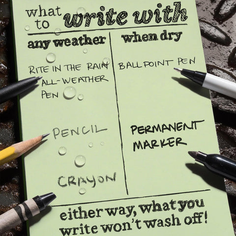 All-Weather Top Spiral Memo Pad, Green