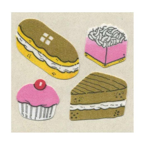 Cake Retro Furry Stickers