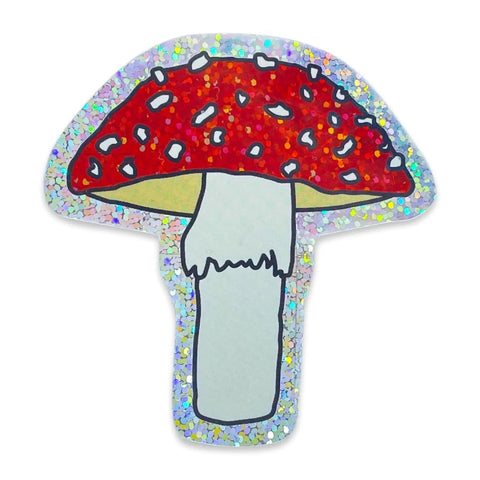 Glitter Toadstool Sticker