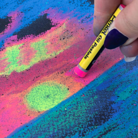 Pentel Arts Fluorescent Oil Pastels, Set of 6