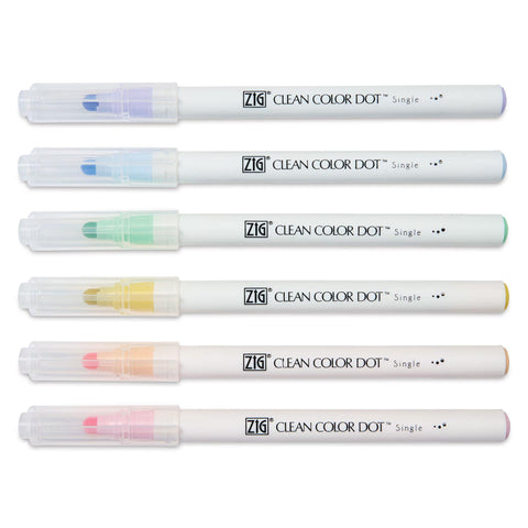Zig Clean Color Dot Markers - Mild Colors, Set of 6
