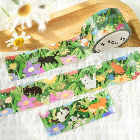 Cats in a Flowering Meadow Washi Tape