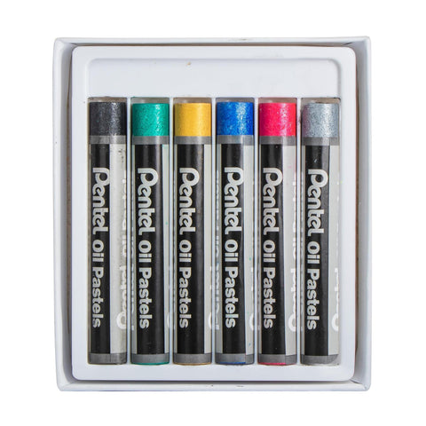 Pentel Arts Metallic Oil Pastels, Set of 6