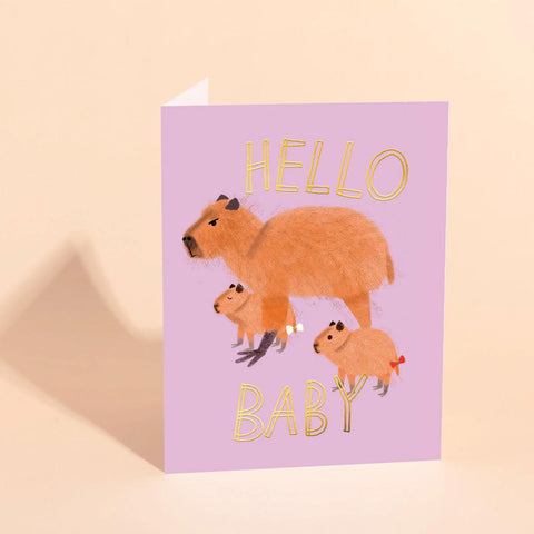 Capybara Baby Card