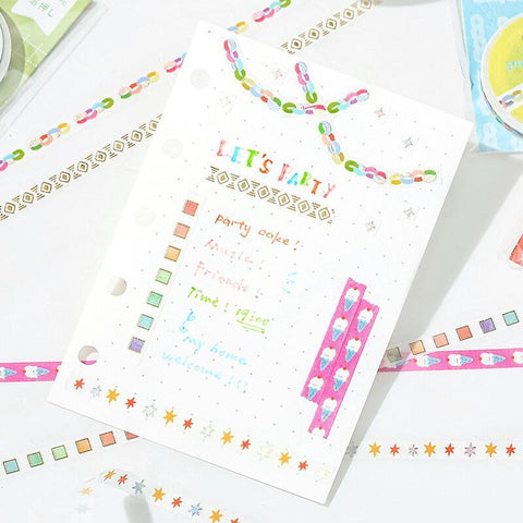 Colorful Paper Chain Slim Washi Tape