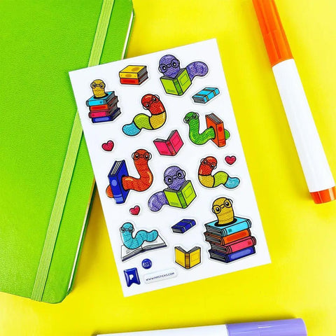 Booked + Burrowed Glitter Puffy Stickers