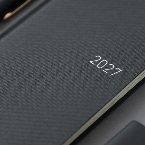 Hobonichi Techo Weeks 2027 Planner, Black Argyle