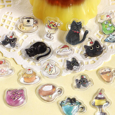 Kyururun Café Kuroneko Stickers