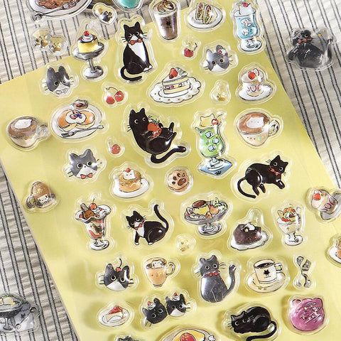 Kyururun Café Kuroneko Stickers