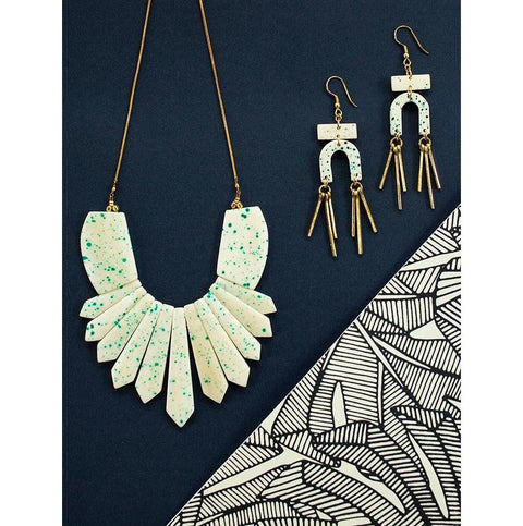 Seurat Blue Speckle Earrings