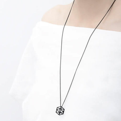 Hollow 3D Hexagon Necklaces