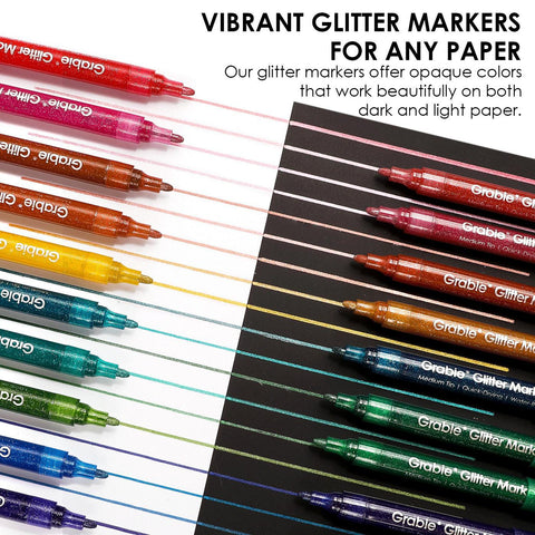 Medium Tip Iridescent Glitter Acrylic Paint Markers, Set of 24