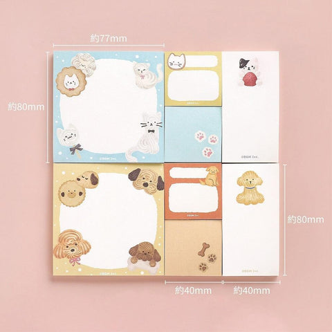 Fluffy Animals MEMONO Memo Pad Set