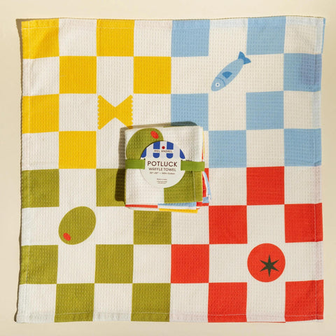 Potluck Waffle Tea Towel