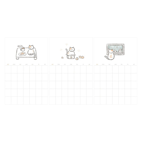 Monthly Plan Cat Calendar Sticky Memos