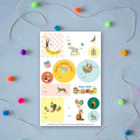 Birthday Critters Gift Tags