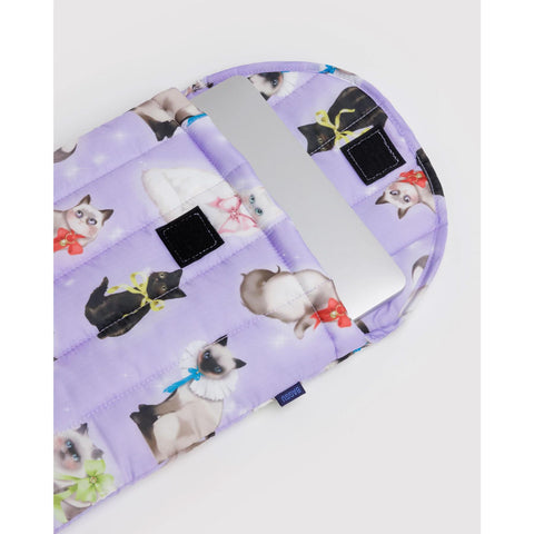 Puffy Laptop Sleeve: Fancy Cats, 13-14"