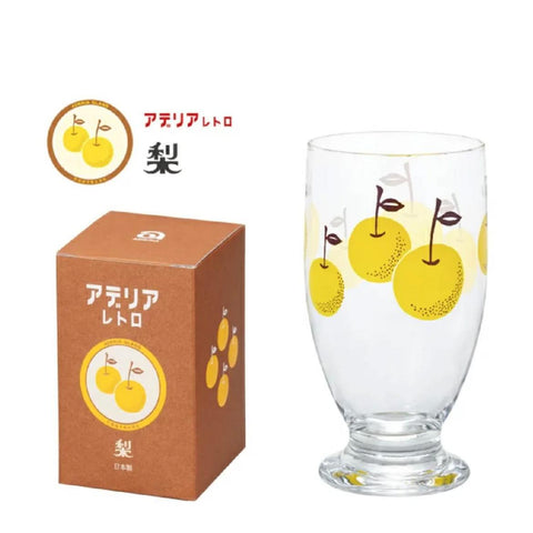 Retro Footed Glass Cup, Pear