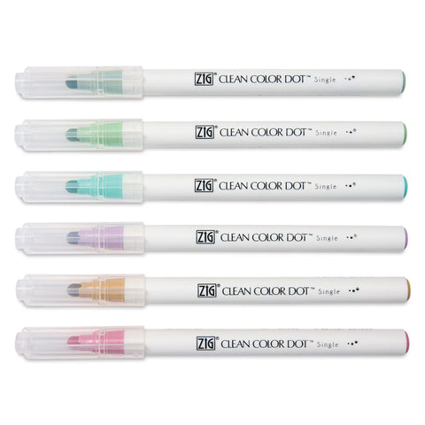 Zig Clean Color Dot Markers - Mild Smoky Colors, Set of 6