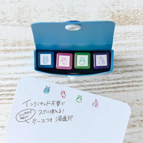 My Neighbor Totoro Mini Stamps + Case, Blue