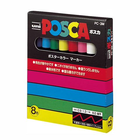 POSCA Fine PC-3M Paint Marker Set, 8 Colors