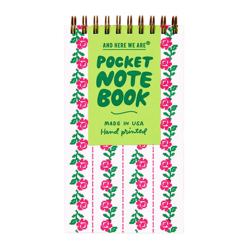 Cross Stitch Rose Pocket Notebook