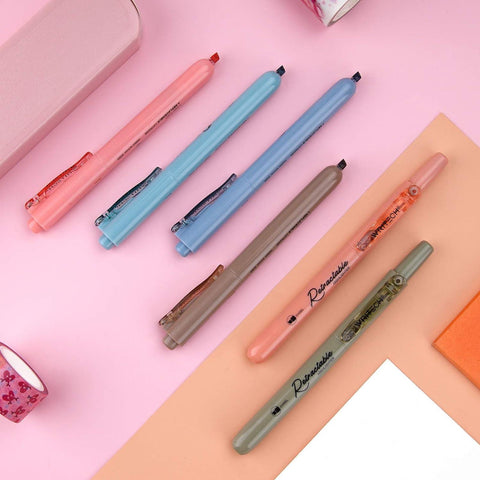 Retractable Highlighter Set, Vintage